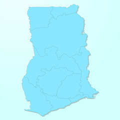 Ghana blue map on degraded background vector