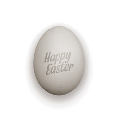 Easter realistic Egg with greeting Text
