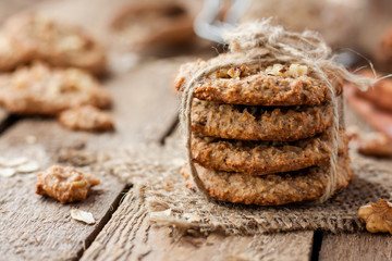 homemade oatmeal cookies with nuts