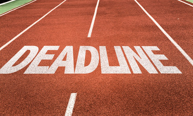 Deadline written on running track