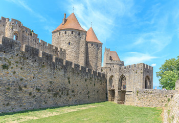 Fototapeta na wymiar Castle of Carcassonne, Languedoc Roussillon