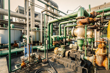 old industrial pipeline equipment in a abandoned steel mills