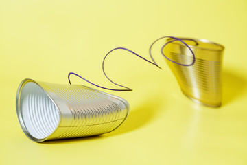 tin can phone.communication concept