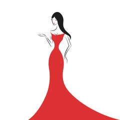 woman in the ball gown silhouette