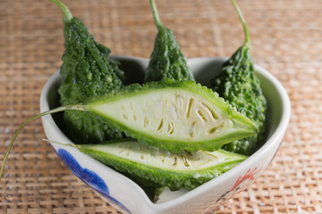 Close-up of vegetable bitter melon