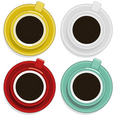 Vector coffee cups set