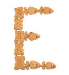 letter E made by cookies