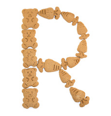 letter R made by cookies