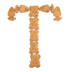 letter T made by cookies