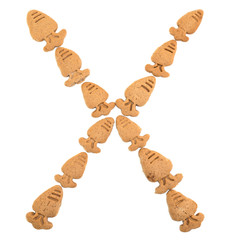 letter X made by cookies