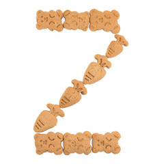 letter Z made by cookies