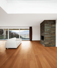 modern architecture, new empty apartment, living room