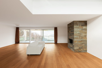 modern architecture, new empty apartment, living room