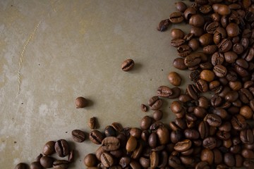 Lot of black coffee beans background