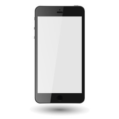Black mobile phone with blank screen