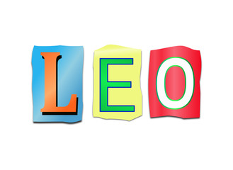 Leo word concept.