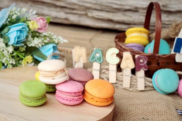 macaroons dessert traditional french colorful and sweet