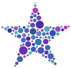 Star shape made of colored circles