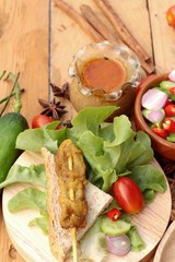 Pork satay,grilled pork with peanut sauce .