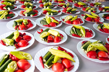 Tomato salad with cucumber