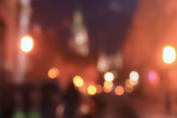 blurry reflections of light, street, lights out of focus,