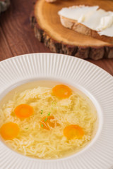 Chicken broth with noodles