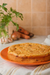 Fresh chicken and carrot pie