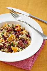vegetarian salad with couscous and pumpkin
