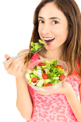 Young woman enjoying her salad