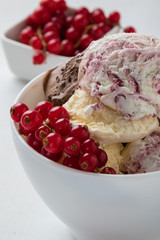 homemade ice cream with currant