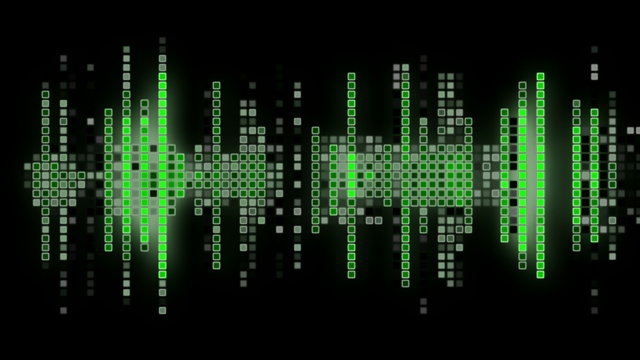 Digital Data Sound Wave Led Panel Graphics. Computer generated abstract motion background. Perfect to use with music, backgrounds, transition and titles.
