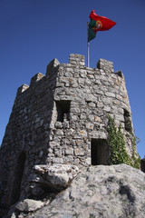 Portuguese flag waving on top of The Castle of the Moors 