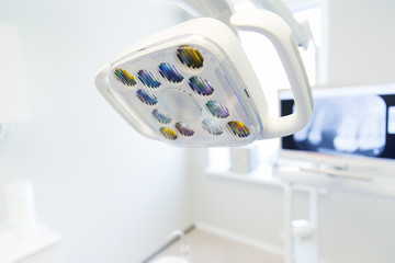Fototapeta na wymiar close up of lamp at dental clinic office