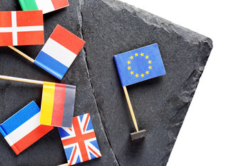 Fototapeta na wymiar Political concept with flags of the European Union