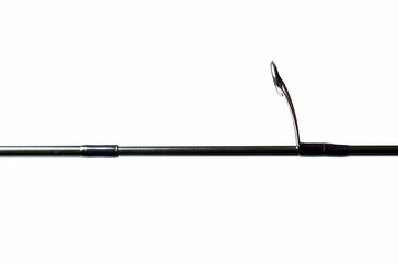 Fishing rod spinning ring for line close-up, isolate on white ba