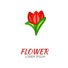 Tulips flower vector logo. Flowers company logo. Shop flowers lo