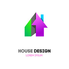 Abstract house home vector logo. Building company logo. Private