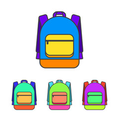 School bag vector illustration. Colorful school bag vector icon.