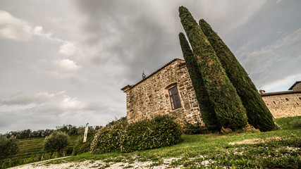 Abandoned farm in the countryside