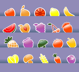 fruits and vegetables icons