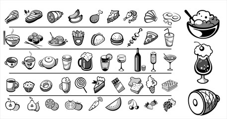 food icons vector collection
