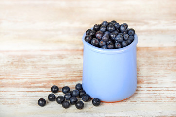 Blueberry on wooden background
