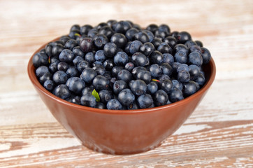 Blueberry on wooden background