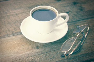 Glasses and coffee