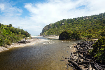 Fototapeta na wymiar Kohaihai River Mouth, near Karamea, Westcoast, New Zeland
