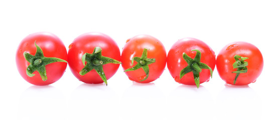 Tomatoes isolated on white background.