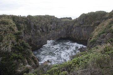 Pancakes rocks en la costa oeste de Nueva Zelanda