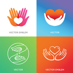 Fototapeta premium Vector charity and volunteer concepts