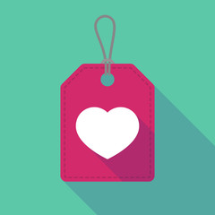 Long shadow label icon with a heart
