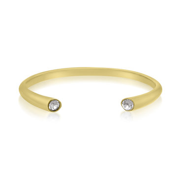 Beautifully Simple Yellow Gold Bangle With White Diamonds